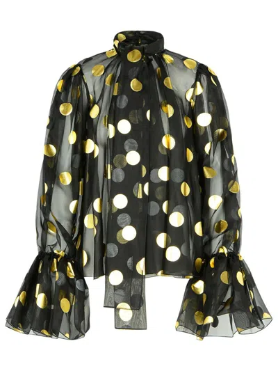 DOLCE & GABBANA DOLCE & GABBANA BLACK SILK ORGANZA BLOUSE
