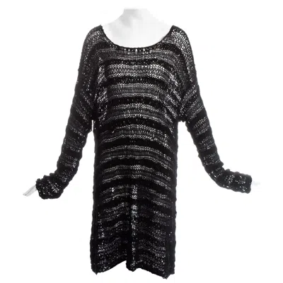 Pre-owned Dolce & Gabbana Black Silk Oversized Knitted Sweater, Ss 1994