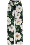 Dolce & Gabbana Gardenia Print Stretch Silk Charmeuse Pajama Pants