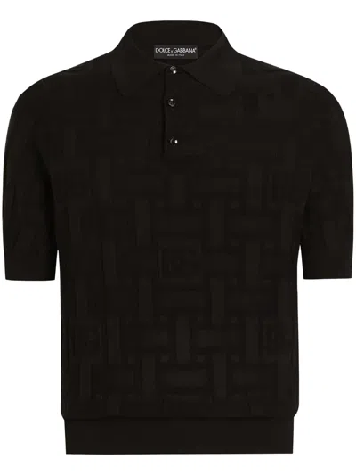 Dolce & Gabbana Black Silk Polo