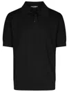 DOLCE & GABBANA DOLCE & GABBANA BLACK SILK POLO SHIRT