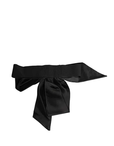 Dolce & Gabbana Silk Satin Sash Belt In Black