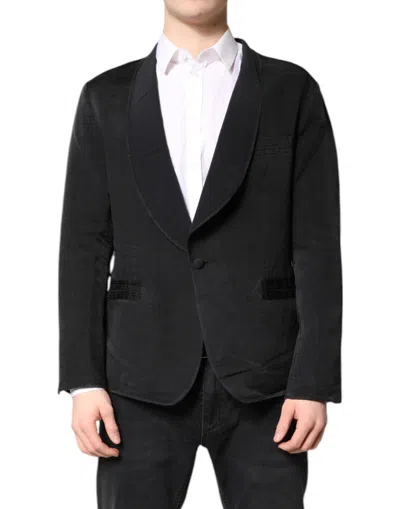 Pre-owned Dolce & Gabbana Black Silk Single Breasted Coat Blazer Men's Suit ()