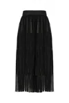 Dolce & Gabbana Silk Organza Midi Skirt In Black