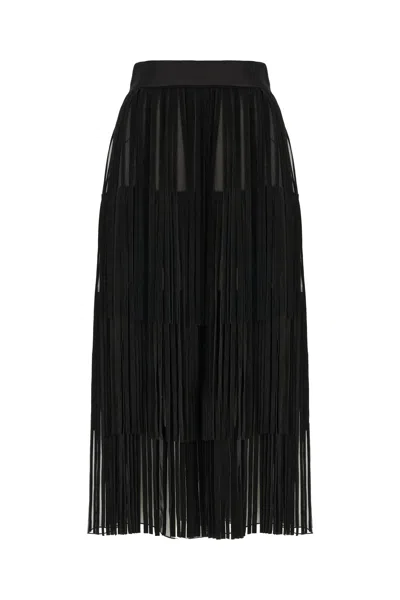DOLCE & GABBANA BLACK SILK SKIRT