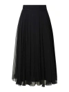 Dolce & Gabbana High-waisted Pleated Midi Skirt In Black