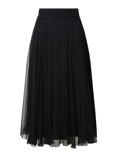 Dolce & Gabbana High-waisted Pleated Midi Skirt In Black