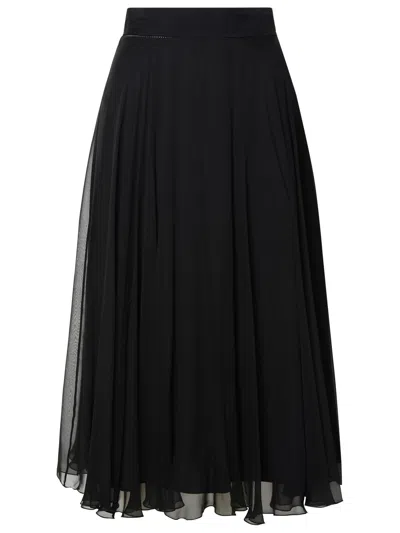 Dolce & Gabbana High-waisted Pleated Midi Skirt In Black