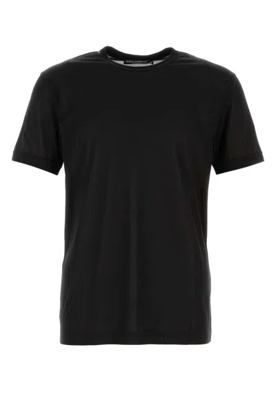 DOLCE & GABBANA BLACK SILK T-SHIRT