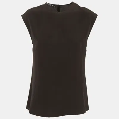 Pre-owned Dolce & Gabbana Black Silk Top S