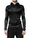Dolce & Gabbana Black Silk Turtleneck Men Pullover Sweater In Black