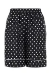 Dolce & Gabbana Dolce&gabbana Polka Dot Silk Pajama Shorts In Black
