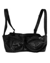 Dolce & Gabbana Black Silk Underwired Balconette Bra Women's Underwear In Black
