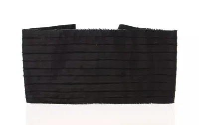 Dolce & Gabbana Silk Womens Waist Cummerbund Pleated Band In Black