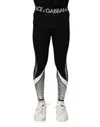 Dolce & Gabbana Black Silver Nylon Skinny Men Leggings Pants In Black