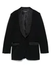 Dolce & Gabbana Black Jacket With Deep V-neckline And Satin Lapels In Black