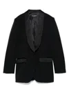 Dolce & Gabbana Black Jacket With Deep V-neckline And Satin Lapels In Black