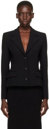 DOLCE & GABBANA BLACK SINGLE-BREASTED BLAZER