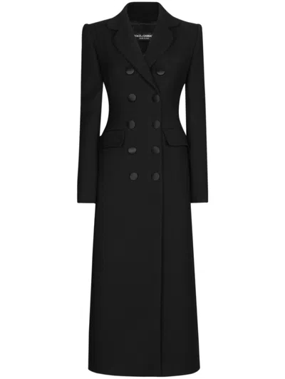 DOLCE & GABBANA BLACK SINGLE BREASTED COAT
