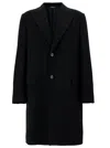 DOLCE & GABBANA BLACK SINGLE-BREASTED COAT IN WOOL MAN