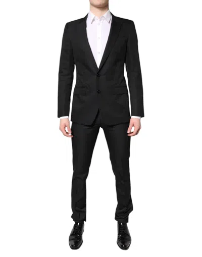 DOLCE & GABBANA BLACK SINGLE BREASTED FORMAL 2 PIECE SUIT