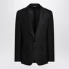 Dolce & Gabbana Single-breasted Linen Fabric Jacket In Black