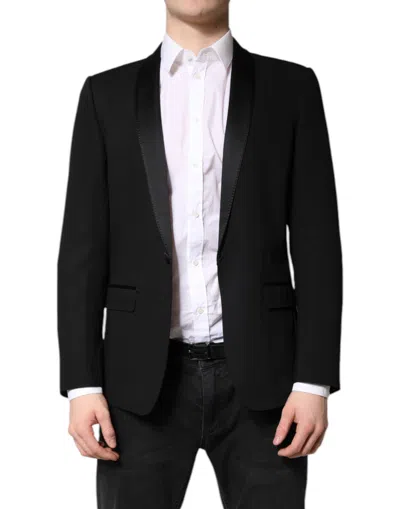 Dolce & Gabbana Black Single Breasted Men Coat Martini Blazer