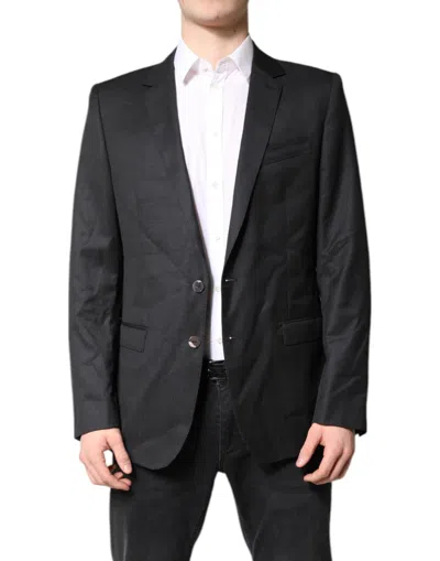 Dolce & Gabbana Black Single Breasted Men Coat Martini Blazer