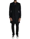 DOLCE & GABBANA BLACK SINGLE BREASTED TRENCH COAT JACKET