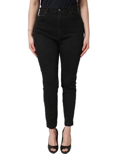 Dolce & Gabbana Black Skinny Cotton High Waist Denim Jeans