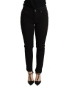 Dolce & Gabbana Black Skinny Denim Cotton Stretch Trouser Jeans In Black