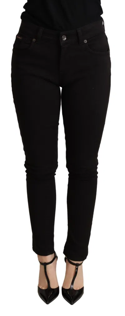 Dolce & Gabbana Black Skinny Denim Cotton Stretch Women's Trouser