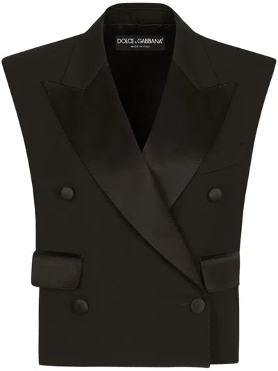 DOLCE & GABBANA BLACK SLEEVELESS BLAZER