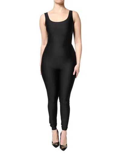 Dolce & Gabbana Black Sleeveless Bodycon Women Jumpsuit Women's Dress