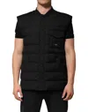 Dolce & Gabbana Black Sleeveless Parka Logo Plaque Jacket In Black