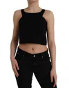 Dolce & Gabbana Black Sleeveless Round Neck Cropped Tank Top In Black