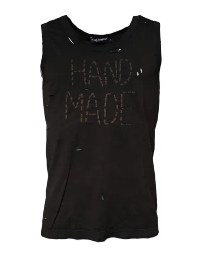 Dolce & Gabbana Black Sleeveless Round Neck Tank Men's T-shirt