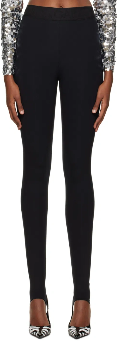Dolce & Gabbana Black Slim-fit Leggings In N0000 Black