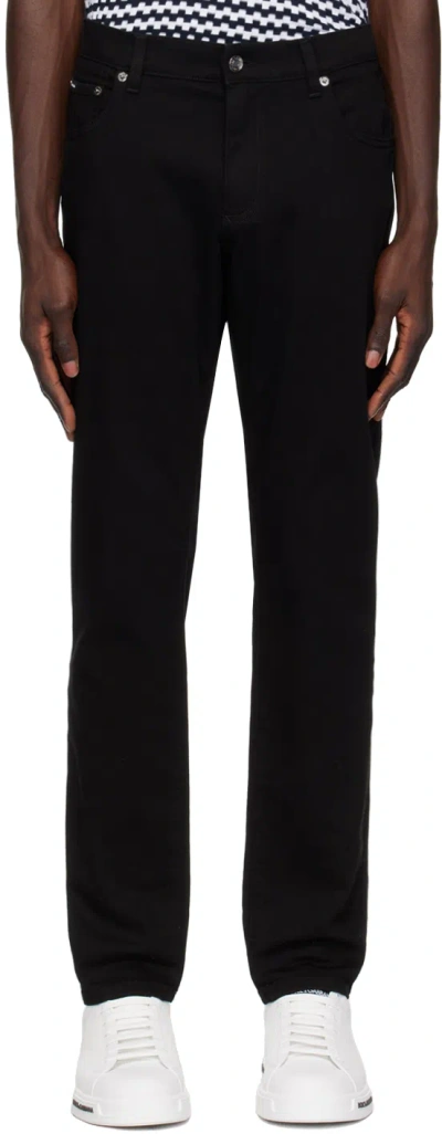 Dolce & Gabbana Black Slim-fit Stretch Jeans In Variante Abbinata