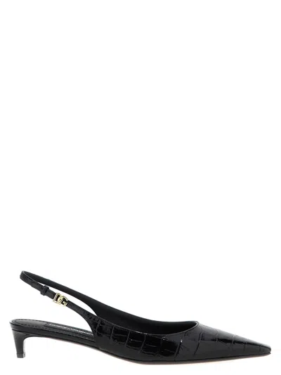 DOLCE & GABBANA BLACK SLINGBACK HEELS