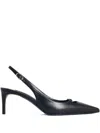 Dolce & Gabbana Pointed Toe Slingback High Heel Sandals In Black
