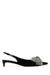 Dolce & Gabbana Black Slingback Pumps With Rhinestone Bow Detail