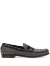 Dolce & Gabbana Jacquard Canvas Loafers In Black