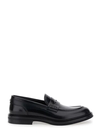 DOLCE & GABBANA BLACK LEATHER LOAFERS