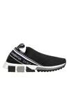 Dolce & Gabbana Black Slip On Sorrento Low Top Sneakers Shoes In Black