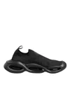 Dolce & Gabbana Black Slip On Wave Low Top Men Sneaker Shoes In Black