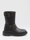 Dolce & Gabbana Horseride Leather Mid-calf Boots In Black