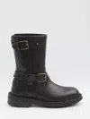 Dolce & Gabbana Horseride Leather Mid-calf Boots In Black