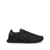 Dolce & Gabbana Low-top Nylon Sneakers With Leather Inserts In Brown