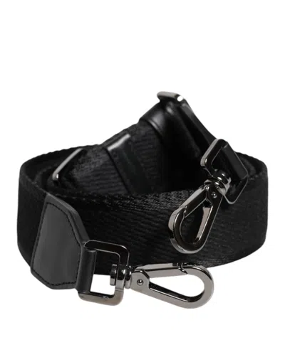 Pre-owned Dolce & Gabbana Black Solid Polyester Bag Handle Shoulder Women's Strap () In Multi